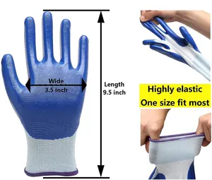 ถุงมือทำงานผ้าไนลอนโพลีเอสเตอร์ถุงมือนิรภัยสำหรับงานก่อสร้างถุงมือนิรภัยเคลือบยาง - Product Image 2