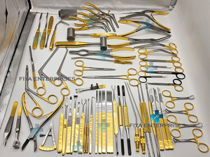 Juego de instrumentos de rinoplastia de alta calidad de 68 piezas con caja de acero Chapado en oro e instrumentos TC - Product Image 6