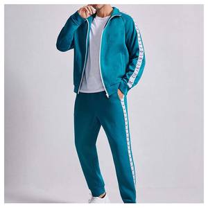 Conjunto Deportivo Personalizado para Hombre, Chándal con Costuras Laterales, Impresión de Logotipo, Cremallera, Informal, para Gimnasio y Entrenamiento, 100% Algodón - Product Image 2