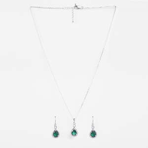 Parure de bijoux raffinée Jino Green en argent avec zircon taille poire et diamant pour mariages et fêtes, idéale pour les mariages et les cadeaux - Product Image 4