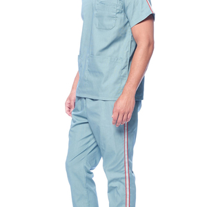 ชุดยูนิฟอร์มแพทย์แบบ unisex คอวี เสื้อทรงตรง กางเกงผ้าฝ้าย ชุดสครับระบายอากาศได้ดี ชุดยูนิฟอร์มสครับที่ดีที่สุด - Product Image 6