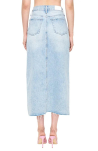 Falda Larga Vaquera de Cintura Alta para Mujer, Diseño a Cuadros o Liso, Informal de Invierno, Ecológica, Transpirable, Tejido Suave, Uso Diario, Lavado Claro - Product Image 5