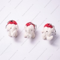 Porte-clés en feutre tricoté à la main SAMYAK, éléphants mignons FD028, en laine mérinos, cadeau de Noël, couleurs personnalisables pour clés/sacs/portefeuilles