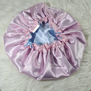 Bas quantité minimale de commande couleur unie cheveux nuit bonnet de sommeil Bonnet élastique large bande Satin bouclés soins des cheveux Bonnets à vendre - Product Image 4