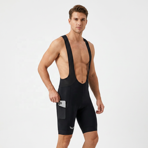 Pantalones Cortos de Ciclismo para Hombre, Negros, Ajustados, de Spandex y Poliéster, de Secado Rápido, con Almohadilla 5D y Logotipo en la Pierna Derecha - Product Image 4