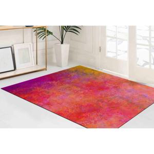 <b>Pink</b> Orange Abstract Rug: Modern Living Room Decor, Printed Rug,Nonwoven Soft Rug - Product Image 1