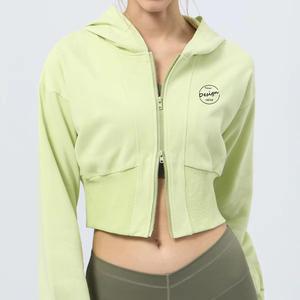 Women <b>Crop</b> <b>Zip</b> <b>Up</b> Hoodie Streetwear Fashion OEM Custom Logo Private Cotton Hoodie - Product Image 6