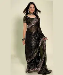 Vrouwen Dragen Hoge Aantrekkelijke Nieuwe Ontwerp Katoen En Rayon Stof Vrouwen Saree Voor Bruiloft Feestkleding Van Indiase Leverancier Saree