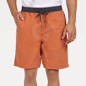 Pantalones cortos informales de algodón 100% para hombre con ajuste cómodo Cintura elástica Uso diario Aventura al aire libre Patrón sólido - Product Image 1