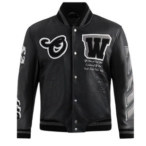 Fabricants OEM Vestes de baseball pour hommes en molleton de laine à col en V Streetwear Lettres brodées en chenille Vestes pour hommes - Product Image 1