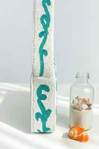 Bolso de Mano Casual con Asa de Cuentas de Vidrio Multicolor, Artesanía India, Hecho a Mano, Color Personalizable, Estilo Baguette MS - Product Image 3