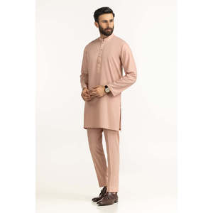 Traje de Camisa Kameez Corta con Pantalón Recto Ajustado de Tela Popelina Teñido Liso - Modelo SK-BSCSL25-002 - Product Image 2