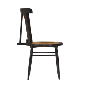 Silla de Madera para Cafetería con Asiento y Respaldo de Ratán, Silla de Comedor de Madera Maciza para Restaurante, Hotel, Cafetería - Product Image 3