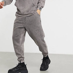 Pantalones transpirables con cordón antiarrugas para hombre lavado con ácido, pantalones y pantalones de hombre de nuevo diseño teñidos lisos para adultos - Product Image 4