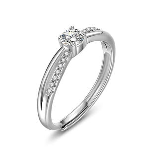 Jeulia Twist Moissanite Infinity <b>Solitaire</b> Wedding Eternity <b>Ring</b> Rhodium Plated Sterling <b>Silver</b> - Product Image 2