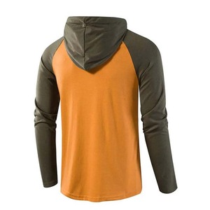 Sweat-shirts à capuche pour hommes à deux couleurs contrastées, fermeture éclair, vêtements décontractés d'hiver, manches longues, polaire brodé, imperméable, OEM - Product Image 2
