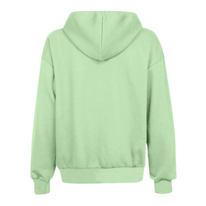 Sweat-shirts d'hiver pour femmes 100% coton, imprimés sur mesure, fermeture éclair sur le devant, logo, molleton de haute qualité, coupe ample et carrée personnalisable - Product Image 3