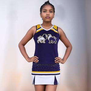 Conjuntos de Uniformes de Animadoras Personalizados para Mujer, Último Diseño de Moda, Ropa Deportiva 100% Poliéster, Cómoda - Product Image 4