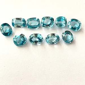แหวนเพทายธรรมชาติวงรีสีน้ำเงินอัญมณีหลวมขนาดวงรี - Product Image 4