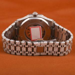 Custom 41mm Iced Out Hip Hop <b>Automatic</b> Mechanical VVS Moissanite Diamond <b>Wristwatch</b> for Men Handcrafted Premium Quality Fashion - Product Image 4