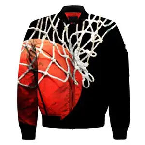 ロゴプリントボンバージャケットプラスサイズバスケットボールコートバーシティジャケットメンズ卸売OEMカレッジレターマンジャケット
