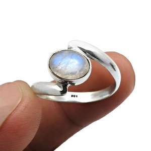 Elegant Birthday Stone 925 Silver Bohemian <b>Ring</b> Comes With Rainbow Moonstone Gems In Oval Cut Great Gift Idea For Girls & <b>Boys</b> - Product Image 3