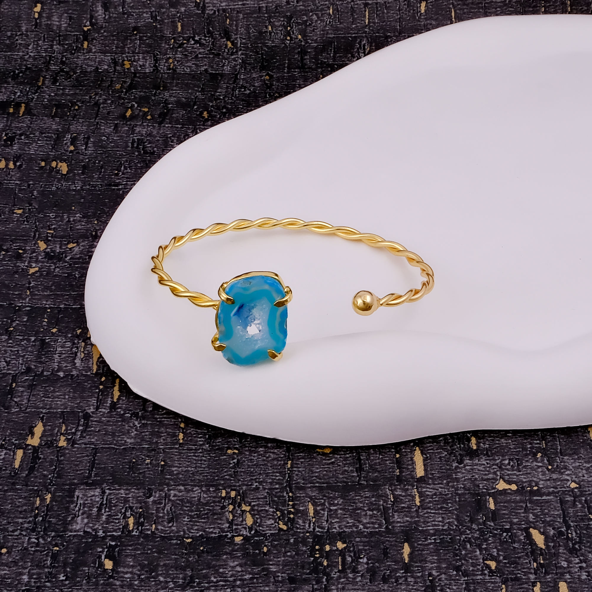 Blue Agate Geode Slice