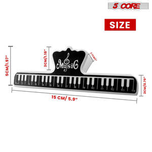 5 Core Music <b>Sheet</b> Holder Clip Durable <b>Black</b> <b>Plastic</b> Page Holder for Piano Keyboard Violin - Product Image 3