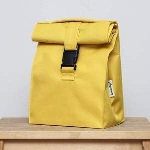 Bolsa de almuerzo de lona con aislamiento impermeable con diseño enrollable elegante y conveniente para uso diario - Product Image 4