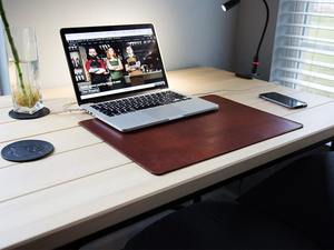 Tapis de bureau en cuir véritable, luxueux, antidérapant, durable, surface en cuir de vache, anti-odeur, robuste, décontracté pour - Product Image 6