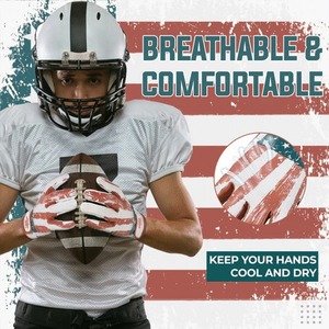 Gants de football de monteur de ligne rembourrés de haute qualité en cuir couleur et logo personnalisables pour les jeunes et les adultes - Product Image 2