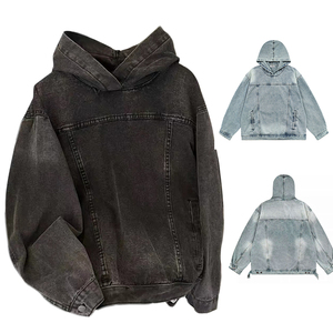 Sudaderas con Capucha para Hombre de Alta Calidad, Lavado Ácido, Impresión, Secado Rápido, Transpirables, Ligeras, 100% Algodón, Logotipo Personalizado, Cierre de Cremallera, Talla Grande - Product Image 1