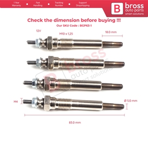 BGP63-1 4 Bujías de Incandescencia para Calentador GJ26IS 371G 100226208 para Cama - Product Image 5