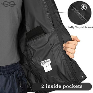 Veste de pluie légère et imperméable pour hommes Veste de pluie à capuche longue compressible High Street Golf Cycling Outdoor Activities - Product Image 2