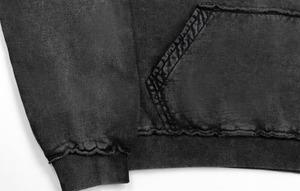 Sudadera con capucha recortada cuadrada negra personalizada 450 Gsm 100% algodón French Terry Heavy Winter Drop Shoulder Design High - Product Image 2