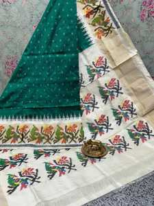 Attractive Women's Silk Saree with Unstitched Blouse Jacquard Weaving Border Indian Pakistani Fashion In-Stock Made in India - Product Image 5