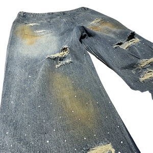 Pantalones Vaqueros Holgados Vintage Personalizables para Hombre, Pantalones de Mezclilla Lavados a la Piedra, Estilo Hip Hop de Pierna Ancha, Ropa Casual Pura - Product Image 2