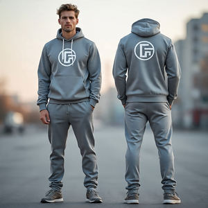 Nuevo chándal de algodón polar para hombre de gran tamaño | Pantalones de pierna ancha y Sudadera con capucha/Pantalones rectos holgados Cargo - Product Image 6