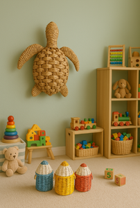 ตะกร้าใส่ดินสอหลากสีตะกร้าน่ารักสำหรับเด็กทำด้วยมือจากเวียดนาม - Product Image 3