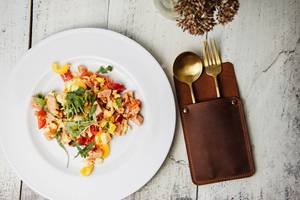 Porta Cubiertos Enrollable de Cuero de Lujo, Duradero, Reutilizable, Organizador de Utensilios Resistente al Agua y a los Golpes para Compradores Mayoristas de Hostelería - Product Image 3