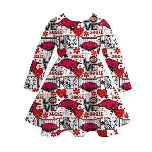 OEMベビーキッズ幼児女の子秋春サッカーゲームソフト竹繊維聖人テネシー回転ドレスカスタマイズ子供服 - Product Image 4