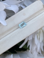 Incroyable aigue-marine naturelle de 1.19 carats, octogone, pierre de taille émeraude, pierre précieuse à facettes pour la fabrication de bijoux.