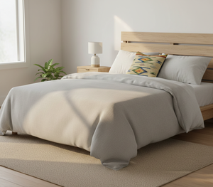 Funda de Cojín Moderna Personalizable de Algodón Tejido Color Beige con Diseño Floral Cuadrado, Cierre de Cremallera, Lavable, para Uso en el Hogar y Hoteles - Product Image 2