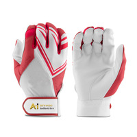 Guantes de Bateo de Béisbol Blancos Personalizados de Areone Industries, Duraderos, de Cuero Genuino, con Tela Lykra y Correa de Softshell, Profesionales