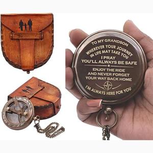 2024 nouveauté classique en laiton poche Navigation boussole Portable outil de voyage avec Style Antique Look et chaîne à vendre - Product Image 6