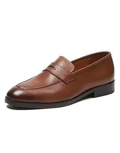 Туфли-Лоферы коричневого цвета из натуральной кожи