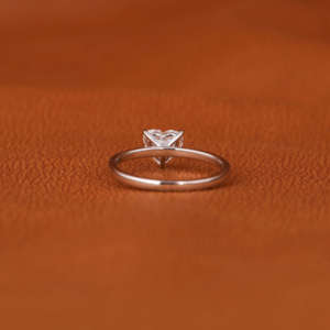 Elegant 18KT Solid Gold Wedding Ring Trendy Solitaire <b>Heart</b> <b>Shape</b> Claw Setting Lab Created Diamond Gold Plated - Product Image 4