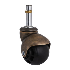 2 Inch Antique Color TPR Rubber Ball Caster Wheel Solid Steel Swivel Stem Casters with 11x38mm Mounting for Light Duty - Product Image 1
