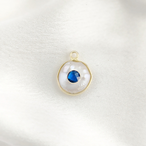 925 plata esterlina DIY joyería hacer bisel ajuste oro Vermeil piedra natal encanto zafiro cuarzo piedra preciosa perla colgante Unisex - Product Image 1