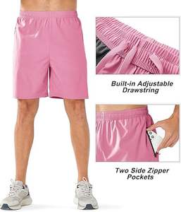 <b>Men</b> Training <b>Shorts</b> Quick Dry Lightweight Workout <b>Shorts</b> with Zipper Pocket <b>Elastic</b> <b>Waistband</b> Custom Logo Gym - Product Image 5